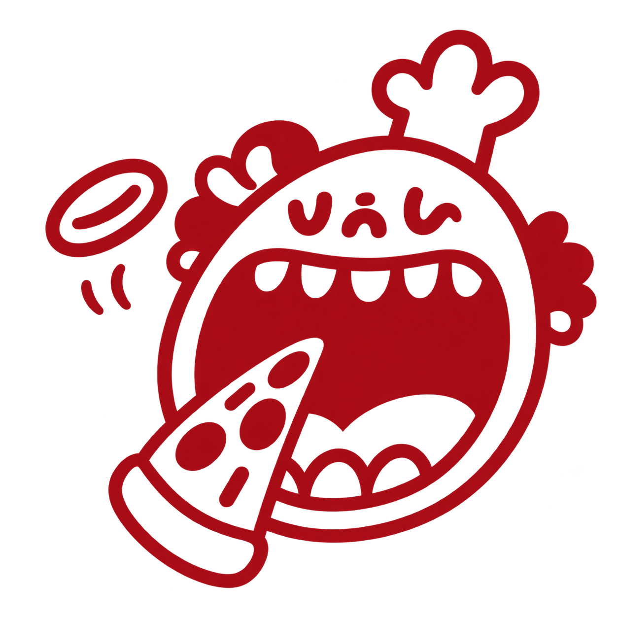 A PIZZUS! pizzát evő figurája